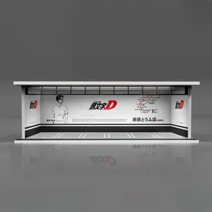 1:64 Diecast Diorama Parkeerplaats Scène Met Acryl Box Versie Parkeergarage Model
