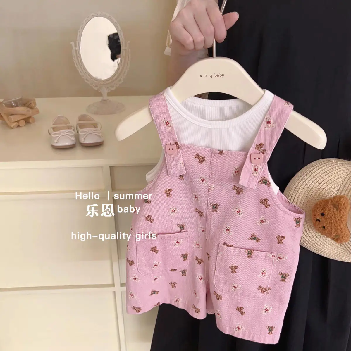 Children's Clothes Girls Summer Suit New Fashionable Floral Strappy Pants Baby Girl Two-Piece Set