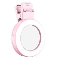 Mini Lumière d'Appoint Clipser pour Téléphone avec Miroir, Portable et Dimmable pour Vidéo, Streaming en Direct et Selfies