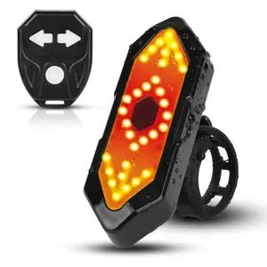 אלחוטי שלט רחוק BicycleTurn אות אור עמיד למים LED אופניים אחורי אור USB נטענת טאיליט עם 120dB צופר