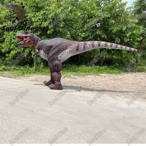 Costume de dinosaure <span class=keywords><strong>T</strong></span>-<span class=keywords><strong>Rex</strong></span> noir personnalisé, avec rugissements, structure métallique et peau en silicone, pour parcs d'attractions et d'aventure. - Product Image 4