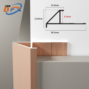 Profilés de bordure de panneau mural en alliage <span class=keywords><strong>d</strong></span>'aluminium anodisé Dafuxin 9 mm, accessoires de sol imperméables, revêtement <span class=keywords><strong>d</strong></span>écoratif <span class=keywords><strong>pour</strong></span> hôtel, centre commercial - Product Image 1