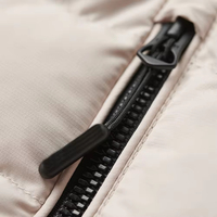 Veste d'hiver décontractée pour homme, épaisse, matelassée, 100% duvet, respirante, avec fermeture éclair intégrale et col montant