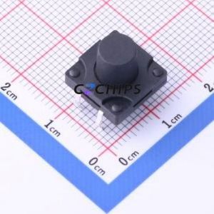 TS-KG10D-BB100F Tactile Switch Through hole Component THT,12x12mm Switch Single Pole Single Throw Round Button 2.5N Through Hole - Product Image 1