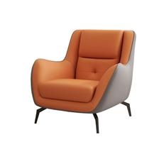 Canapé individuel confortable de luxe léger, fauteuil de salon en cuir pour petit appartement, chambre à coucher, détente à domicile
