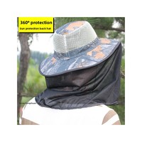 Casquette de pêche, chapeau de soleil respirant pour l'extérieur, protection du cou, camouflage dorsal, toutes saisons, circonférence de tête réglable