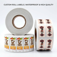 Etiquetas Personalizadas Impermeables para Botellas de Agua de Coco, Rollo de Vinilo para Envasado de Bebidas y Jugos, Etiquetas Adhesivas para Productos de Marca Privada