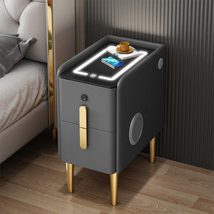 Hiện Đại Thông Minh Bằng Gỗ Bàn Cạnh Giường Ngủ Với LED Ánh Sáng USB & Không Dây Sạc Bluetooth Loa Hidden Ngăn Kéo-Cho Phòng Ngủ Đầu Giường - Product Image 2