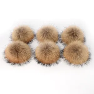 Fur Pom Poms KAZUFUR Hot Sale Raccoon Fur Pom Poms Raccoon Fur Ball Fur Pompoms Raccoon