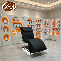 Table de massage électrique noire de luxe pour spa, salon de beauté, gym, soins des cils, esthétique, cosmétique, lit facial incurvé pour esthéticienne
