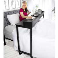 Table pour ordinateur portable avec roulettes, bureau roulant pour lit, bureau surélevé pour lit