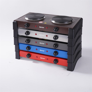 <span class=keywords><strong>Plaque</strong></span> chauffante double électrique portable haute puissance 2000W avec voyant lumineux pour comptoir - Product Image 3