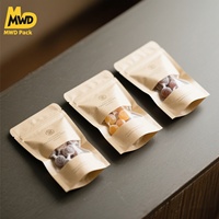 Miaowadi étanchéité mat biodégradable fermeture éclair thé debout nourriture sèche fruits noix bonbons emballage pochettes sac en papier Kraft avec fenêtre