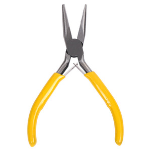 Yellow Handled Toothless Needle Nose Pliers 4.5 Inch Smooth Jaw Industrial Grade Chrome Vanadium Steel Pointed Beak - Product Image 3