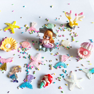 Jouets de sable pour enfants en forme de coquille de sirène kawaii, petite miniature 3D en forme de corail, vente en gros, kit de pâte à modeler, bombe de bain, décoration de poupée - Product Image 1