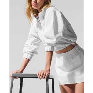 Chaqueta Deportiva Personalizada con Logotipo, <span class=keywords><strong>Anorak</strong></span> de Gimnasio 100% Nailon, Chaqueta Corta Ligera con Cierre de Cremallera para <span class=keywords><strong>Mujer</strong></span> - Product Image 3