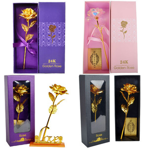 Ingrosso regalo di san valentino 24k <span class=keywords><strong>rosa</strong></span> dorata con scatola regalo 24k lamina d'oro <span class=keywords><strong>rosa</strong></span> - Product Image 2