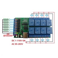 DC 12V 24V 8ch Optically Isolated IN USB COM Relay Module UART RS232 Serial Port Switch Board Digital collector PLC