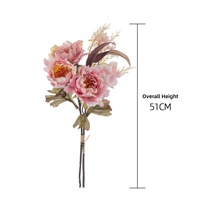 Bouquet de pivoines artificielles, fleurs artificielles nouées à la main, décoration de mariage, décoration d'intérieur, décoration d'automne, fleurs en soie