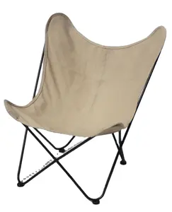 High quality factory wholesale leisure portable canvas butterfly chair with detachable metal frame