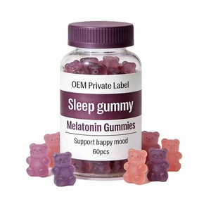 Gomitas Veganas para Dormir sin Azúcar de Marca Propia, 5 mg de Melatonina, Magnesio, Vitamina D, Suplemento para Ayudar a Dormir para Adultos - Product Image 1
