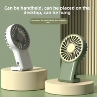 Nouveau Ventilateur Portable Pliable 2025 avec Climatisation, Recharge USB, Mini Ventilateur de Bureau, Crochet de Montagne Cartoon, 36 dB, 500-800 mAh