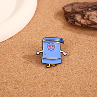 Broches en métal mignonnes de style dessin animé, en alliage de zinc, design géométrique rond, accessoire de mode unisexe