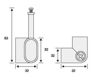 <span class=keywords><strong>90</strong></span> độ treo đôi hình bầu dục Ống cuối hỗ trợ - Product Image 3