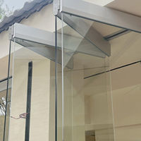 Porte pliante sans cadre en alliage aluminium-magnésium sans rail, fenêtre de balcon pliante panoramique, vitrine de café pliable