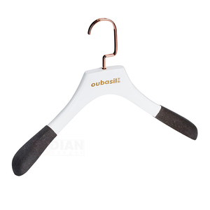 Free shipping high quality fashion <span class=keywords><strong>Vogue</strong></span> shiny velvet dress style white solid wooden hanger - Product Image 3
