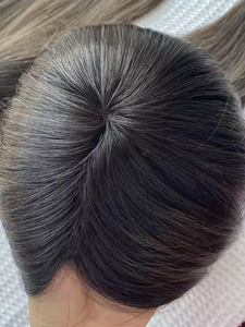 Meilleure qualité 100% cuticule alignée vierge droite cheveux humains Topper résille cheveux toupet pour les femmes européen Remy cheveux <span class=keywords><strong>Topping</strong></span> - Product Image 4