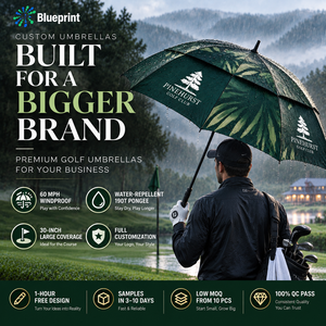 Parapluie de golf automatique de 30 pouces en tissu pongé imperméable, résistant au vent, avec armature en fibre de verre, vente en gros, personnalisable avec logo - Product Image 3