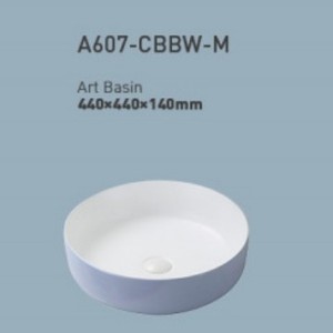 Lavabo de Cerámica para Encimera CR A605-CBBW-M, Sin Orificio, Cuadrado, Artístico, 445x440x145mm - Product Image 3