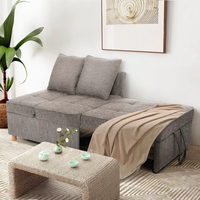 Canapé-lit pliant 2 places, fauteuil inclinable 4-en-1 moderne, dossier réglable sur 5 niveaux avec 2 oreillers, meubles de salon