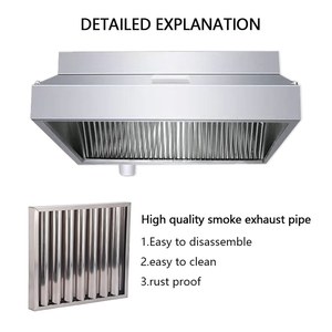 Sistemas de campana extractora de <span class=keywords><strong>cocina</strong></span> de restaurante de acero inoxidable <span class=keywords><strong>Industrial</strong></span> Equipo de campana extractora de gas de bajo ruido para hoteles Restaurantes - Product Image 3