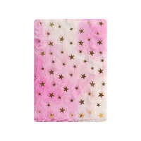 Cahier de couverture en peluche de couleur dégradée et rêveuse, 1 pièce, 80 feuilles à l'intérieur de la page, planificateur quotidien pour étudiant, journal intime pour fille mignonne