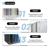 Support d'affichage de carreaux laminés mat de haute qualité, à pousser et à tirer, avec cadre en métal réglable et durable, en marbre et en granit