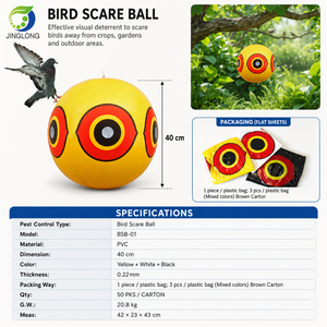 Bola Espantapájaros de PVC Ecológica Amarilla, Blanca y Negra para Exteriores, Control de Animales, Repelente de Aves, Globo Disuasorio para Palomas y Cuervos en Granjas - Product Image 3