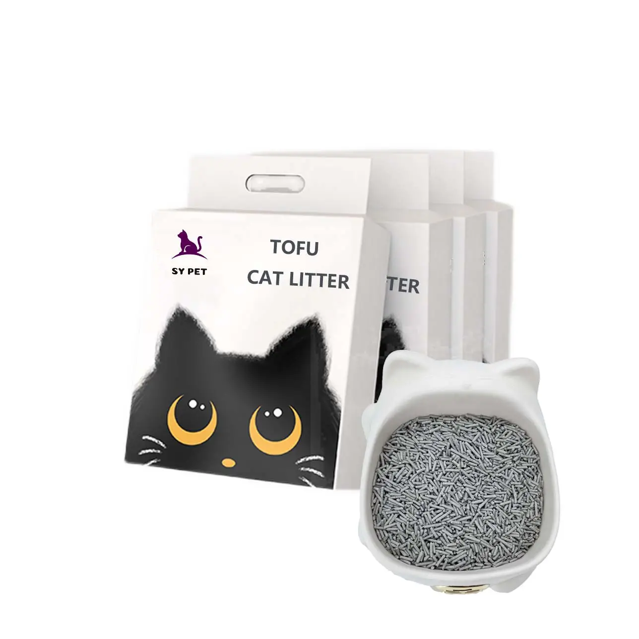 Atacado Natural Clumping Flushable Cat Areia Perfumada Baixa Poeira Desodorante 6L 2kg Tofu Cat Litter