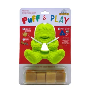 Premium Kwaliteit Yeti Puff En Play Hond Speelgoed Interactieve Nuggets Behandelt Dispenser Puzzel Fun Stimulerende Kauw Speelgoed Voor Tandjes,