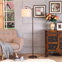 Veilleuse romantique LED lampadaire avec abat-jour en tissu interrupteur à pied Led lampadaire pour salon chambre décor