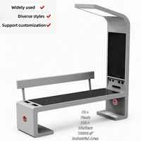 Banc intelligent en acier inoxydable à énergie solaire avec écran publicitaire numérique LED, recharge de téléphone USB/Type-C et musique Bluetooth