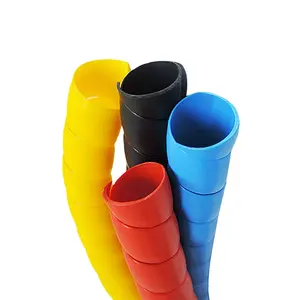 High quality cable and hose plastic protection spiral sleeve black yellow red blue spiral cable wrap band