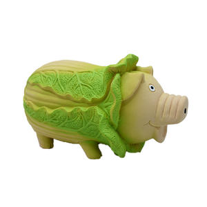 Yüksek kaliteli Molar lateks köpek çiğneme oyuncakları domuz şekli gıcırtılı interaktif kendini giderici sıkıntı lahana ve mısır Pet oyuncaklar - Product Image 1