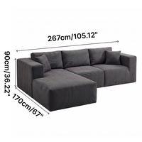 Modernes Modulares Konvertierbares Verstellbares Chenille-Sofa-Set, Vakuumkomprimiertes Ecksofa-Bett für Apartments und Villen