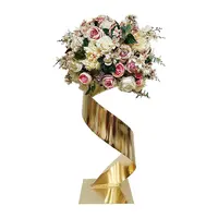 Suporte de flores para mesas, peças para mesas de casamento, decoração dourada