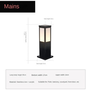 Pilier d'éclairage extérieur moderne IP65 E27 LED Bollard lumineux pour décoration de paysage de chemin de jardin avec garantie de 5 ans - Product Image 6