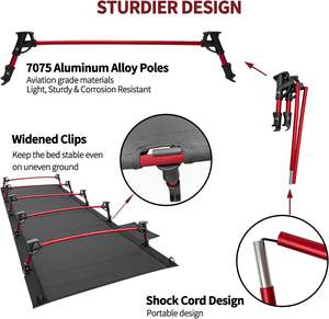 Prezzo di fabbrica esterno ultraleggero portatile in metallo/alluminio pieghevole singolo campeggio lettino-comprare lettino da campeggio per adulti - Product Image 5