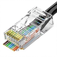 Connecteur réseau Ethernet RJ45 Cat6 8P8C 12V PC à contacts dorés IP65 pour câble de raccordement LAN UTP