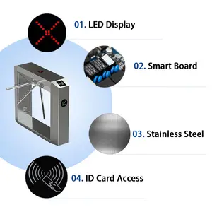 Güvenlik kontrolü için yüksek güvenlik tam otomatik 3 kol erişim kontrolü Tripod turnike bariyeri kapısı